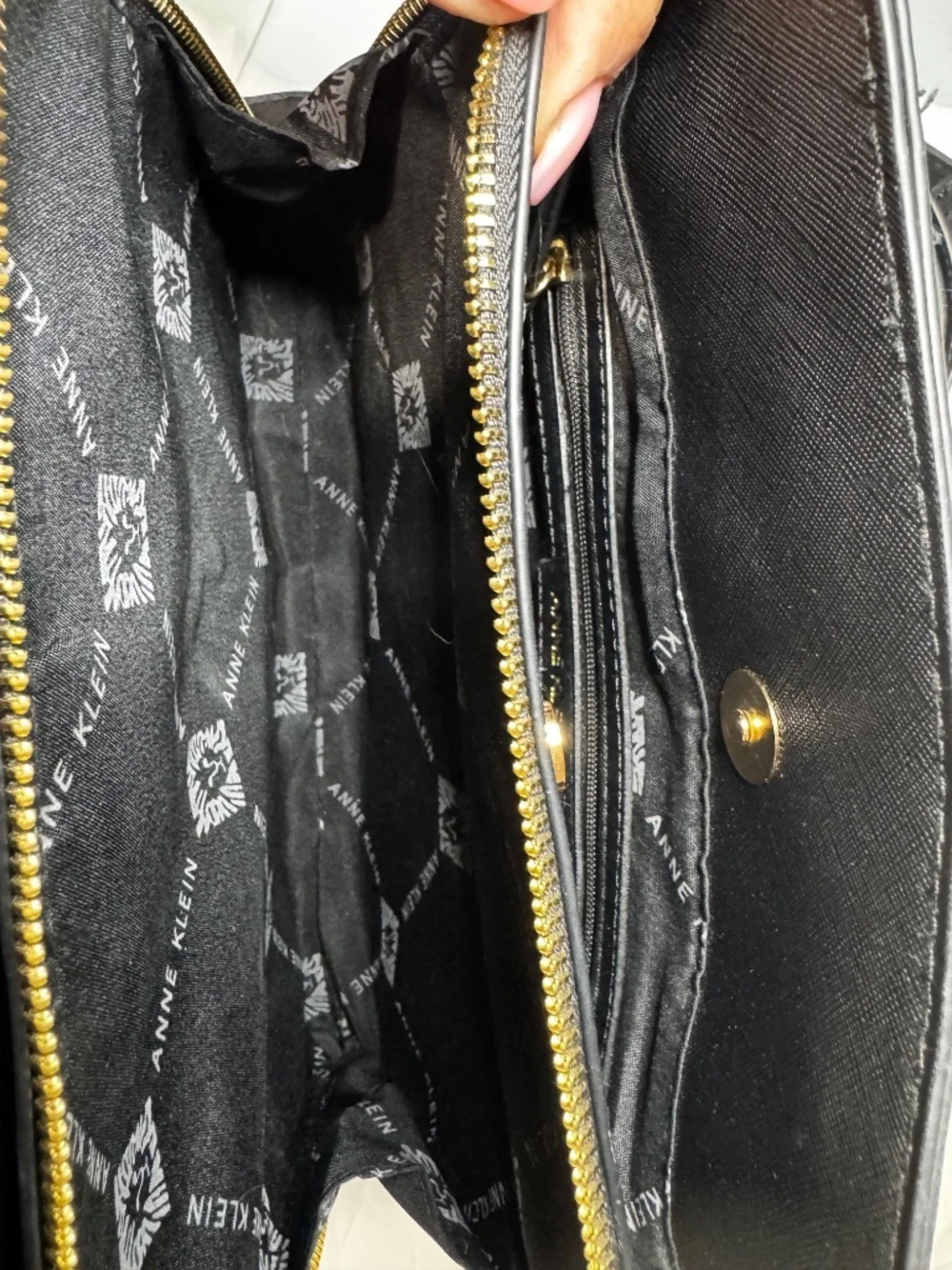 Ann Klein Black Sachet Purse with Mini Evening or Casual is Very Elegant